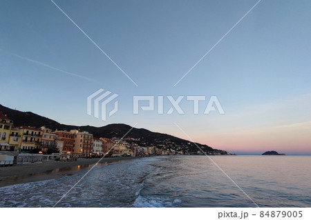 Alassio village liguria Italy at sunset Alassio village liguria Italy at sunset 84879005