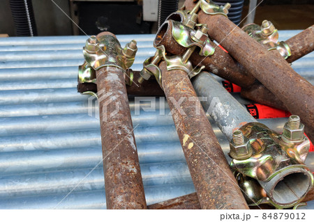 Scaffolding building site detail Scaffolding building site detail 84879012