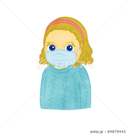 セーターを着たマスクをしている女の子 ブロンドVer セーターを着たマスクをしている女の子 ブロンドVer 84879443