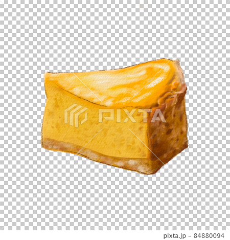 Baked cheesecake with a visible cross section (slice) Baked cheesecake with a visible cross section (slice) 84880094