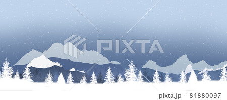 winter mountains and forest view 84880097