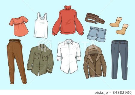 Collection of various men and women clothing  84882930