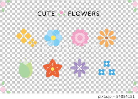 Flower icon simple material set 84884181