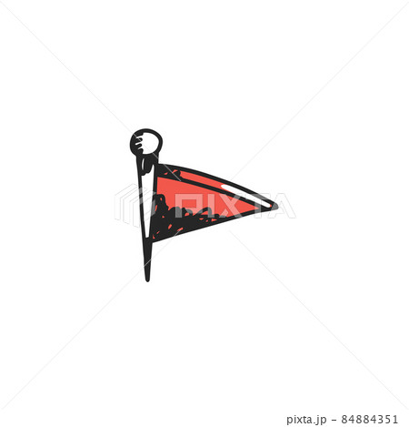Flag icon in colored sketch style, doodle vector illustration isolated on white background. Flag icon in colored sketch style, doodle vector illustration isolated on white background. 84884351