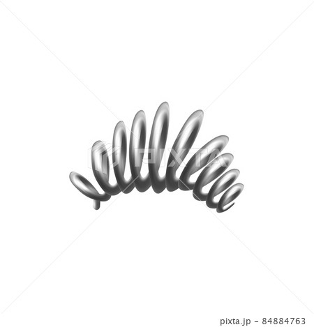 Curved metal steel spring template, realistic vector illustration isolated. Curved metal steel spring template, realistic vector illustration isolated. 84884763