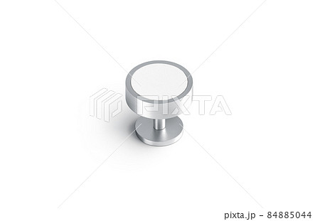 Blank round silver cufflinks stud mock up, side view 84885044