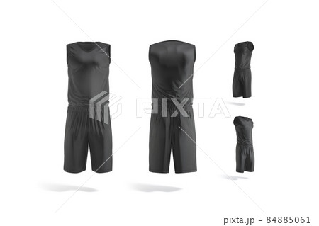 Blank black basketball uniform mock up, different views 84885061