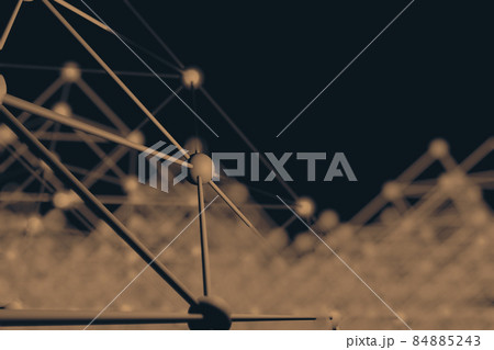 Atomic Grid Background 3D Render. High quality 3d illustration 84885243