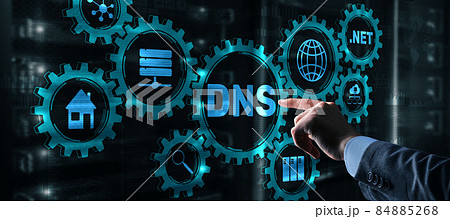 DNS concept businessman touching on virtual screen DNS concept businessman touching on virtual screen 84885268