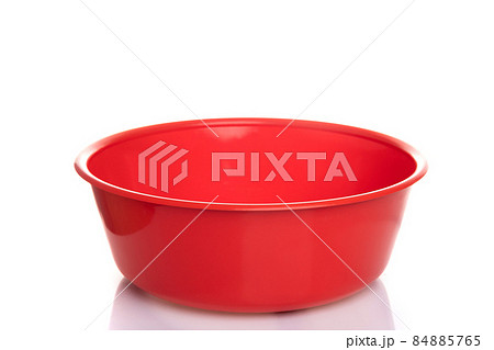 empty red basin on white isolated background 84885765