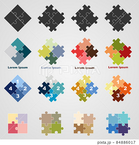 Set of puzzle symbols, vector illustration 84886017