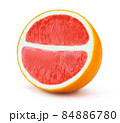 Half of grapefruit fruit slice isolated on white 84886780