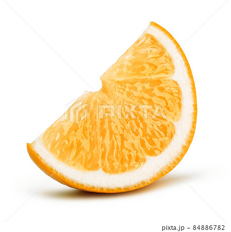 Orange fruit slice isolated on white background 84886782