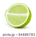 Half of lime fruit slice isolated on white 84886783