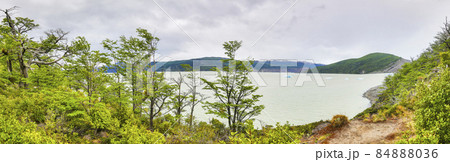 Panoramic picture of Lago Grey in Patagonia with floating iceberg 84888036