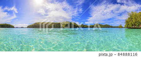 Turquoise waters between coral islands in Palau during daytime Turquoise waters between coral islands in Palau during daytime 84888116
