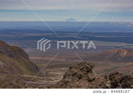 Panoramic picture of Mount Ngauruhoe in the Tongariro National Park on northern island of New Zealand in summer Panoramic picture of Mount Ngauruhoe in the Tongariro National Park on northern island of New Zealand in summer 84888187