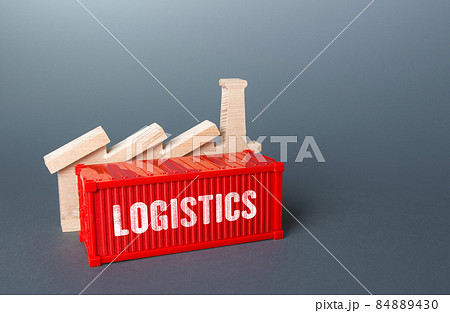 Factory and logistics shipping container. Production of goods. Manufacturing industry. Transportation and storage infrastructure. Warehouse capacity. shipment. Distribution of orders in a short time. 84889430