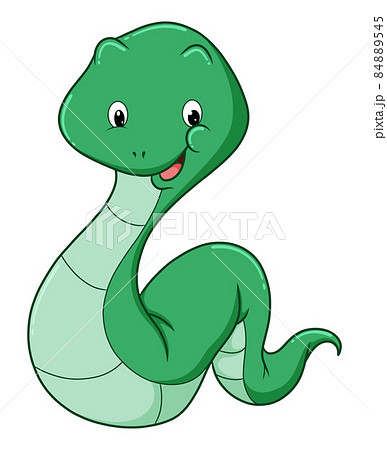 The fat snake is smiling with a happy face 84889545