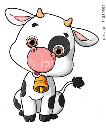 The little cow is wearing a neck bell The little cow is wearing a neck bell 84889596