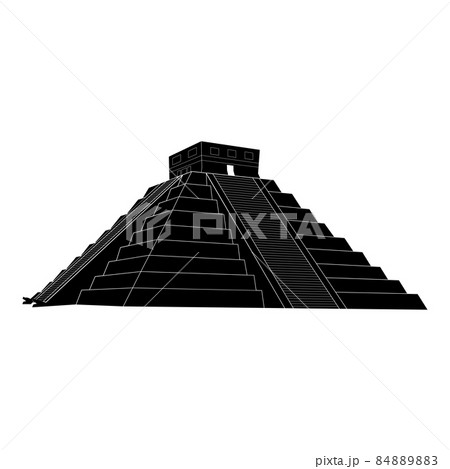 Chichen itza, Mexican Mayan Pyramid on white background, vector illustration Chichen itza, Mexican Mayan Pyramid on white background, vector illustration 84889883