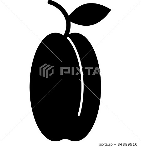 Apricot Glyph Icon Fruit Vector 84889910