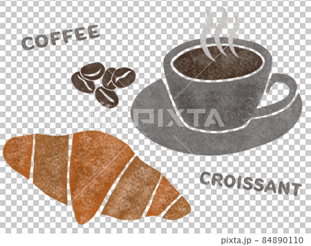 croissant and coffee clipart animated