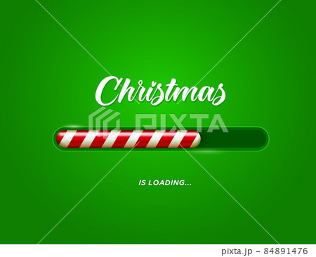 Christmas loading bar with candy cane red white striped ornament. Realistic vector countdown progress bar with load status of Xmas holiday, Christmas candycane indicator of coming winter holidays Christmas loading bar with candy cane red white striped ornament. Realistic vector countdown progress bar with load status of Xmas holiday, Christmas candycane indicator of coming winter holidays 84891476