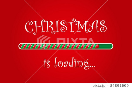 Christmas loading candy cane progress bar with Xmas load status of vector striped sweets on red background. Realistic countdown bar to Christmas and winter holidays, Xmas greeting card or web page 84891609