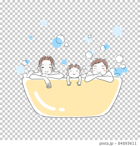 Illustration material of family taking a bath together 84893611