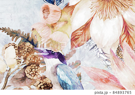 Beautiful watercolor rose flower and bouquet illustration 84893765