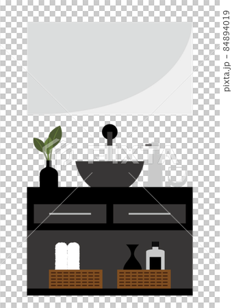 おしゃれでモダンな洗面所のイラストのイラスト素材 おしゃれでモダンな洗面所のイラストのイラスト素材