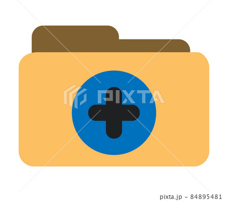 Medical health record folder icon for healthcare. flat style.  84895481