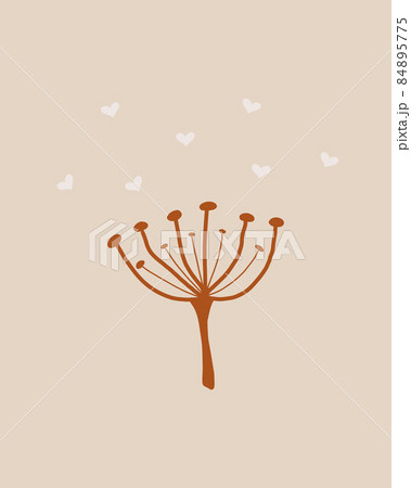 Vector illustration of branches and hearts in the style of kids boho. Boho style nursery decoration. 84895775