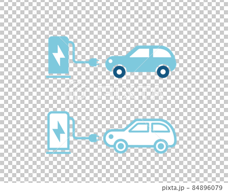 環境アイコン 電気自動車 充電スタンド EVステーション SDGs 環境アイコン 電気自動車 充電スタンド EVステーション SDGs 84896079