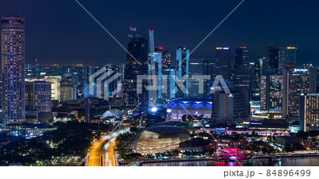 【シンガポール】シンガポール中心街　夜景 84896499