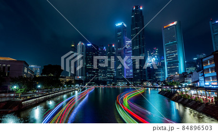 【シンガポール】シンガポール中心街　夜景 84896503