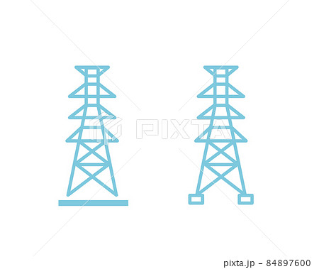 環境アイコン 送電線 電気 自然エネルギー Sdgsのイラスト素材