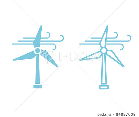 環境アイコン 風力発電 電気 自然エネルギー Sdgsのイラスト素材