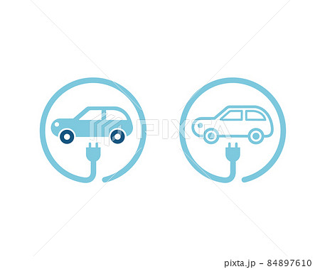 環境アイコン　電気自動車　充電　SDGs　　 84897610
