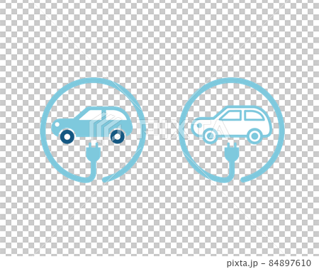環境アイコン　電気自動車　充電　SDGs　　 84897610