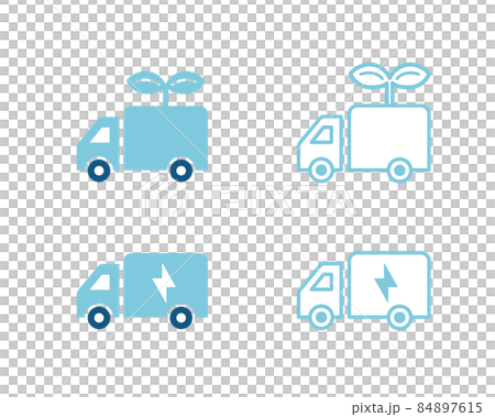 環境アイコン 電気自動車 Ev 物流 トラック Sdgsのイラスト素材