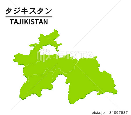 タジキスタンの世界地図イラスト