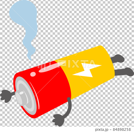 The character of a fallen dry battery, the battery is dead 84898258
