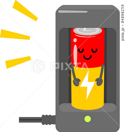 充電中の乾電池のキャラクター 84898259