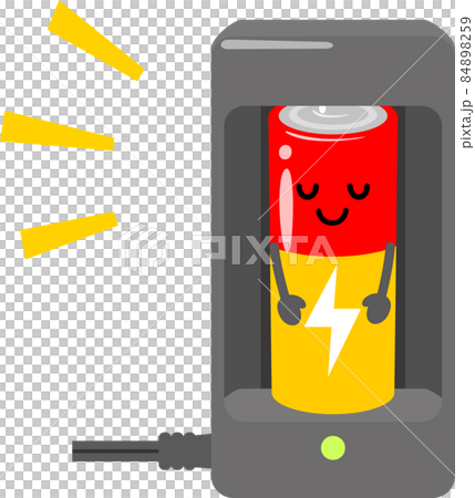 充電中の乾電池のキャラクター 84898259
