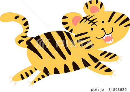 可愛い虎のマスコットキャラクター 寅年 年賀状のイラスト素材