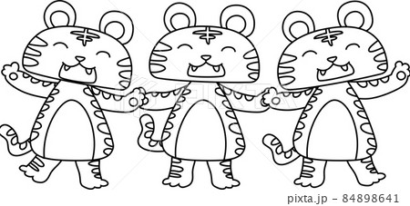 可愛い虎のマスコットキャラクター 寅年 年賀状のイラスト素材