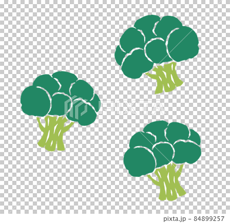 ブロッコリー レトロなイラストのイラスト素材