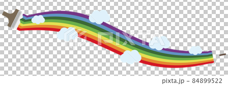 虹　描く　塗る　ペンキ塗り　白背景　ブラシ　ローラー 84899522